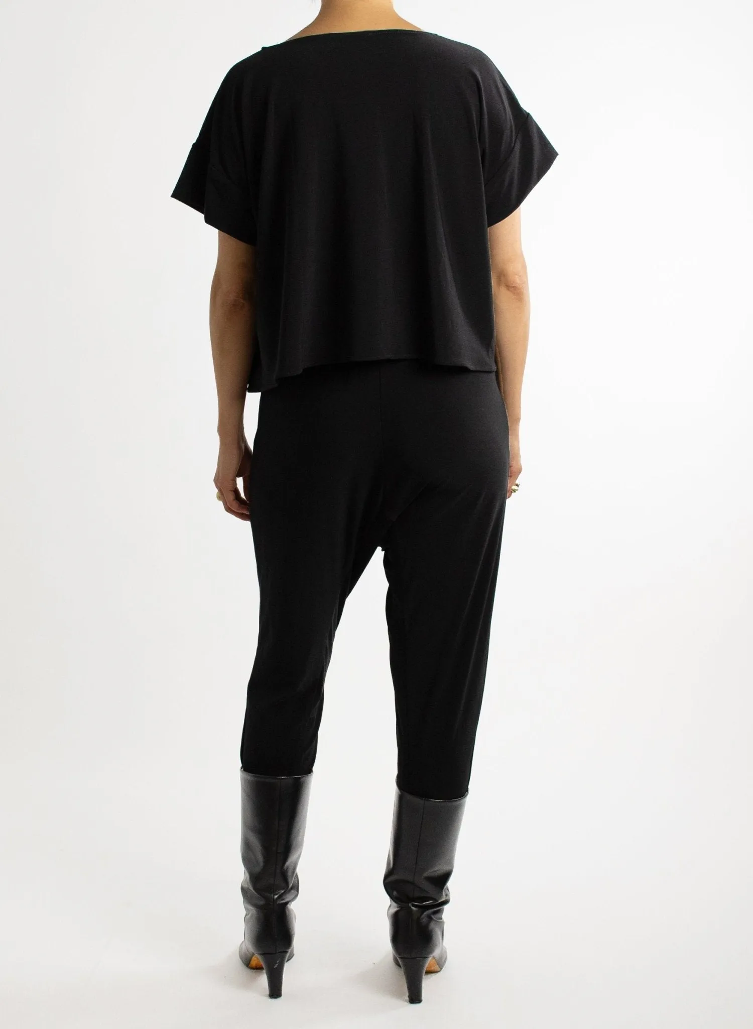 Cowl Neck Tee - Black