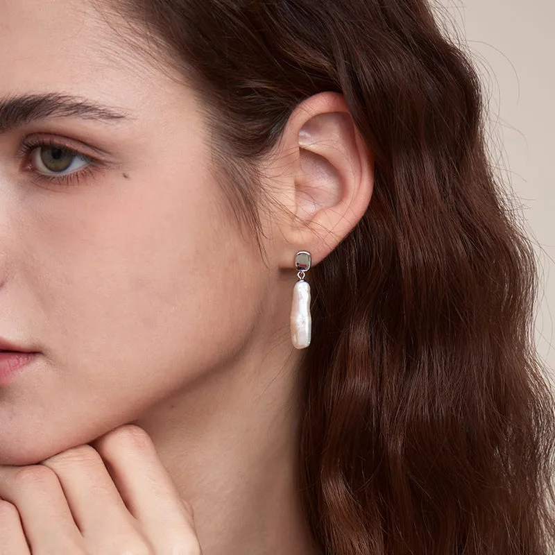 Crafted Baroque Pearl Drop Earrings