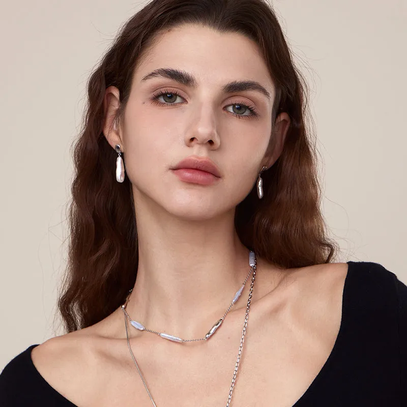 Crafted Baroque Pearl Drop Earrings