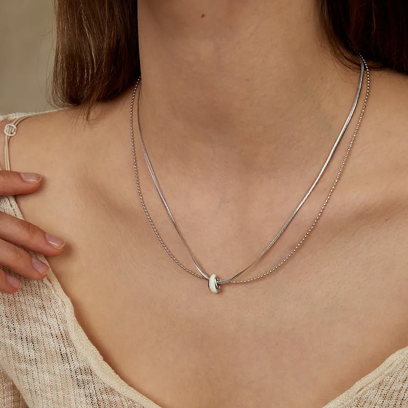 Crafted Cloud Double Chian Necklace