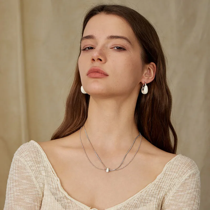 Crafted Cloud Double Chian Necklace