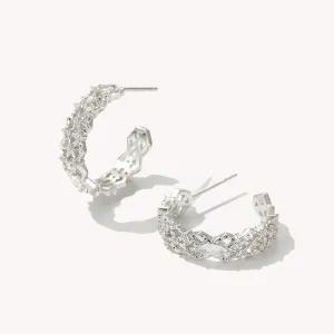 Crafted Cubic Zirconia Wave Earrings