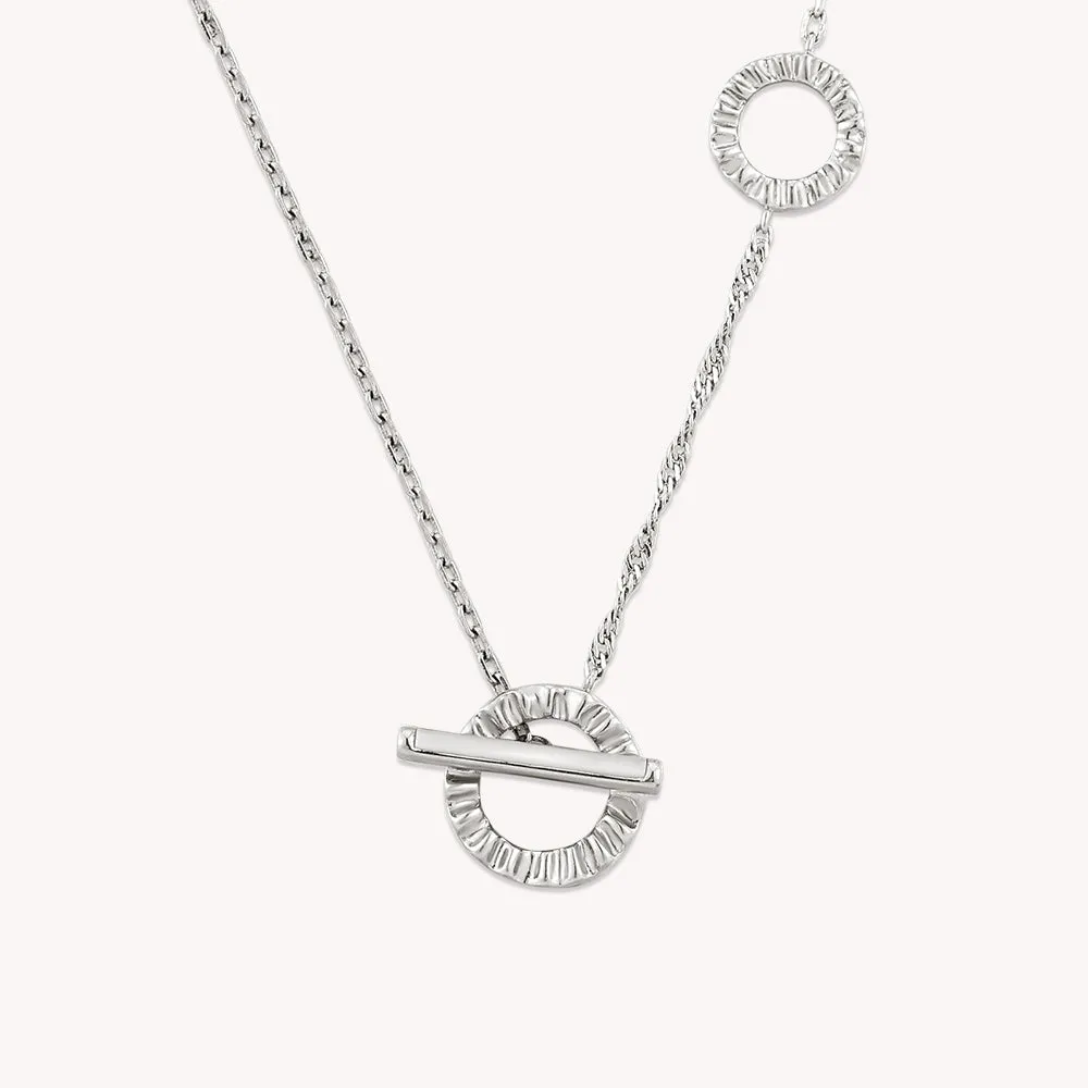Crafted Double Hoops Toggle Necklace