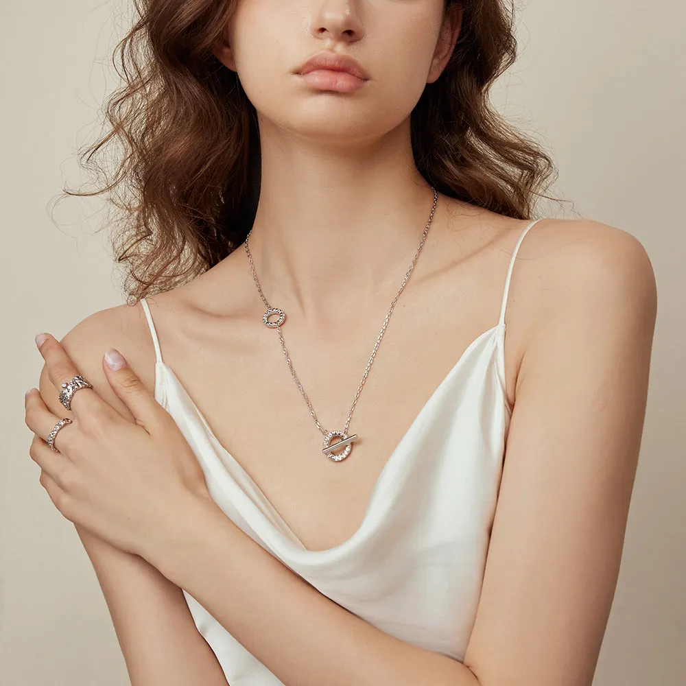 Crafted Double Hoops Toggle Necklace