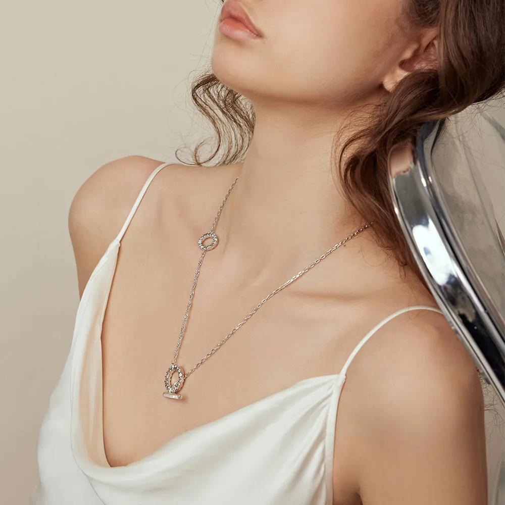 Crafted Double Hoops Toggle Necklace