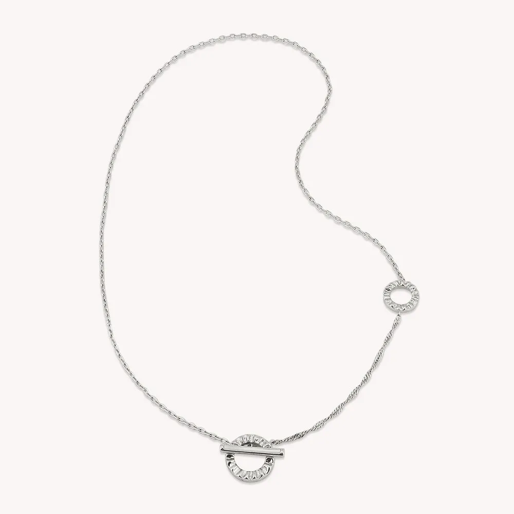 Crafted Double Hoops Toggle Necklace