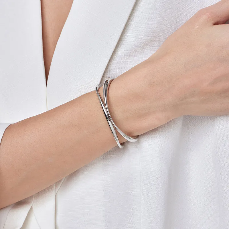 Crafted Double-Layer Cuff Bracelet