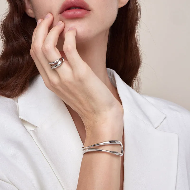 Crafted Double-Layer Cuff Bracelet