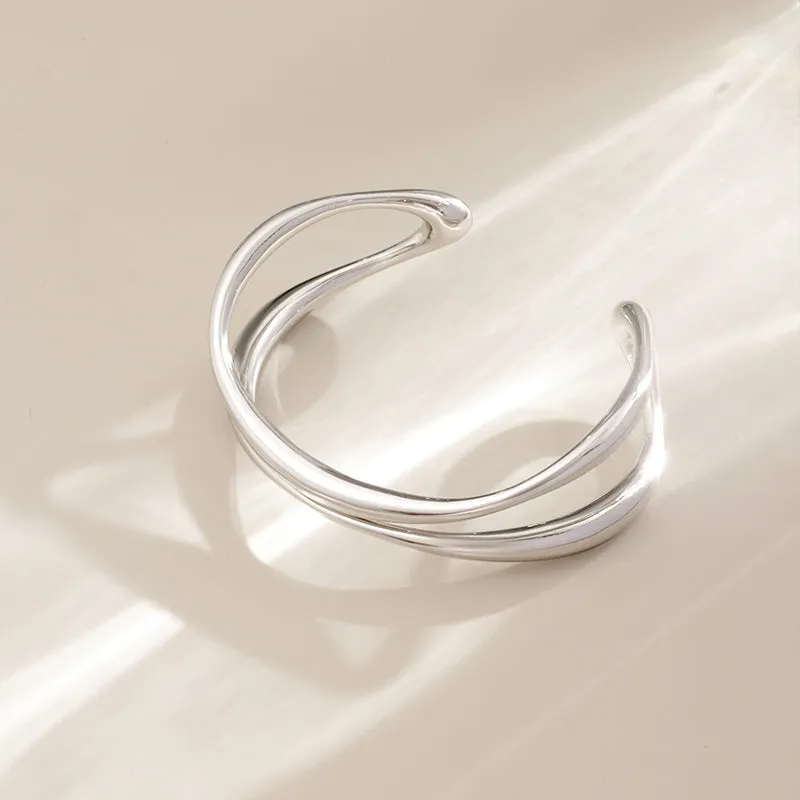 Crafted Double-Layer Cuff Bracelet