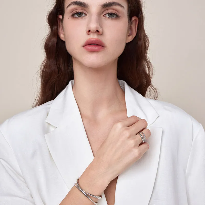 Crafted Double-Layer Cuff Bracelet