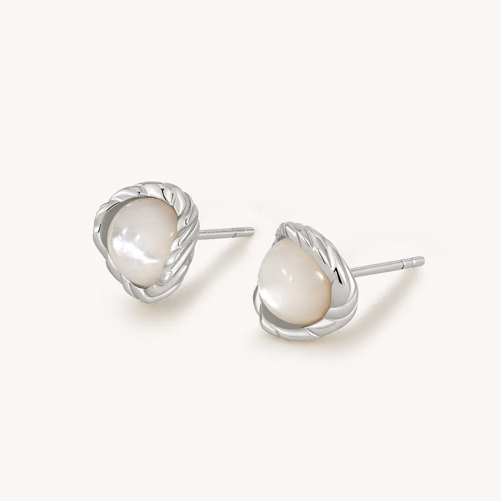 Crafted Moonlight Stud Earrings