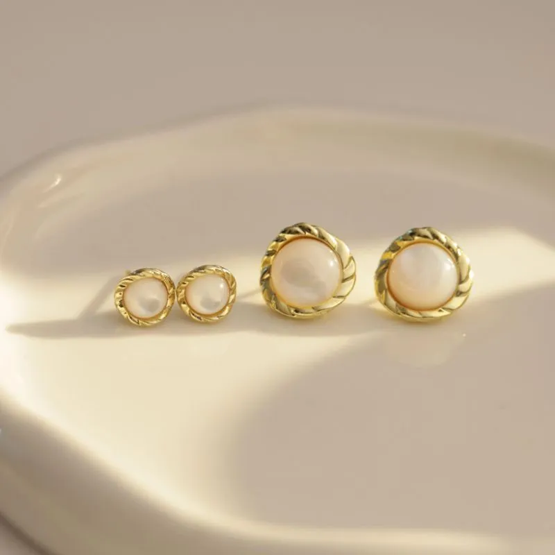 Crafted Moonlight Stud Earrings