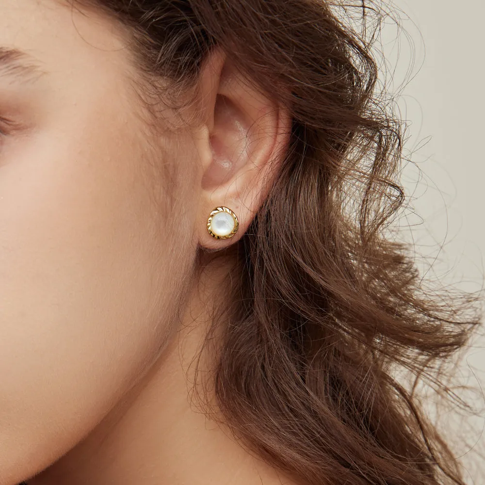 Crafted Moonlight Stud Earrings