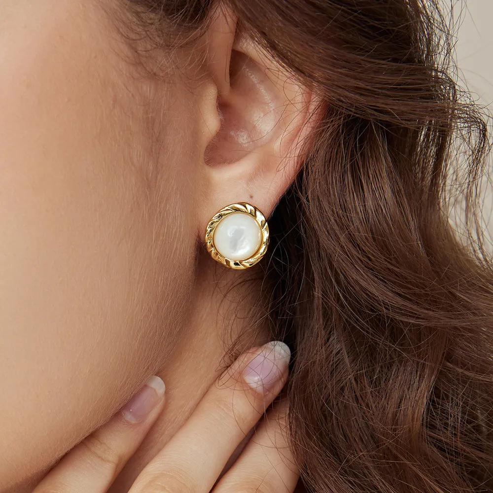 Crafted Moonlight Stud Earrings