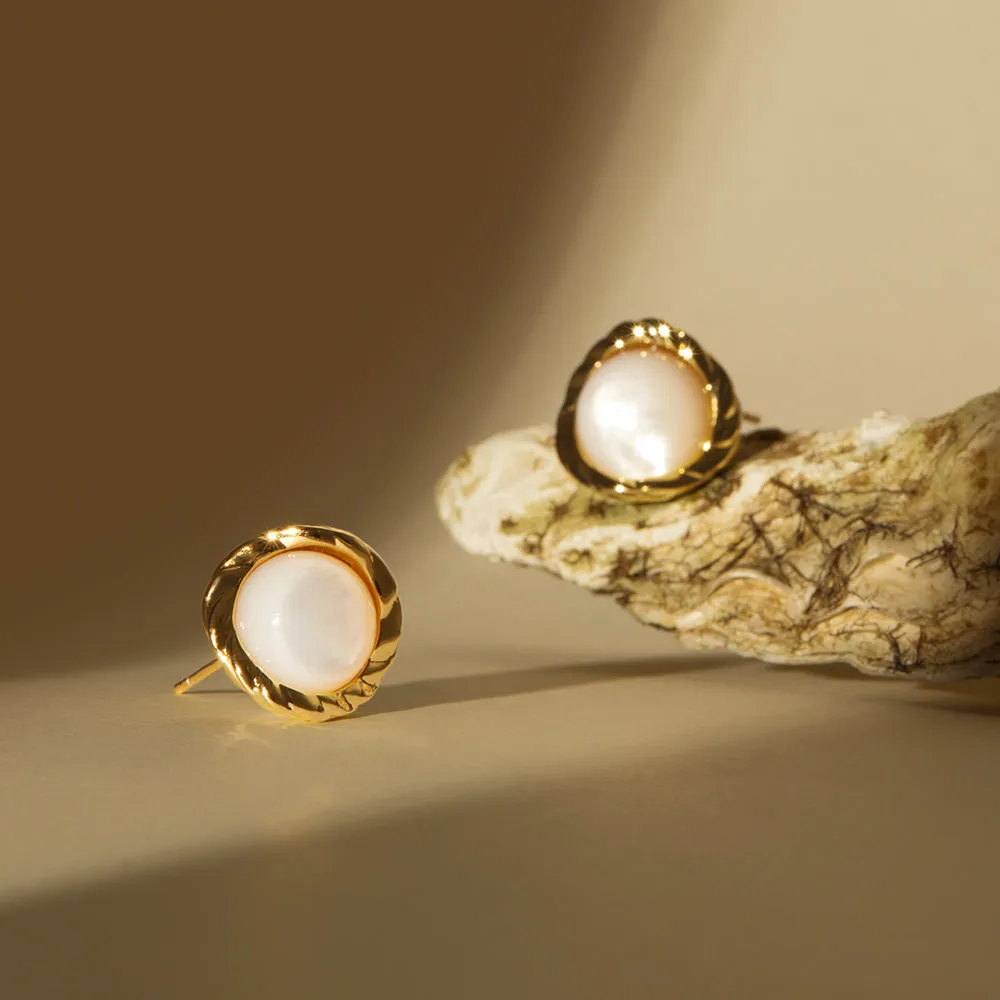 Crafted Moonlight Stud Earrings