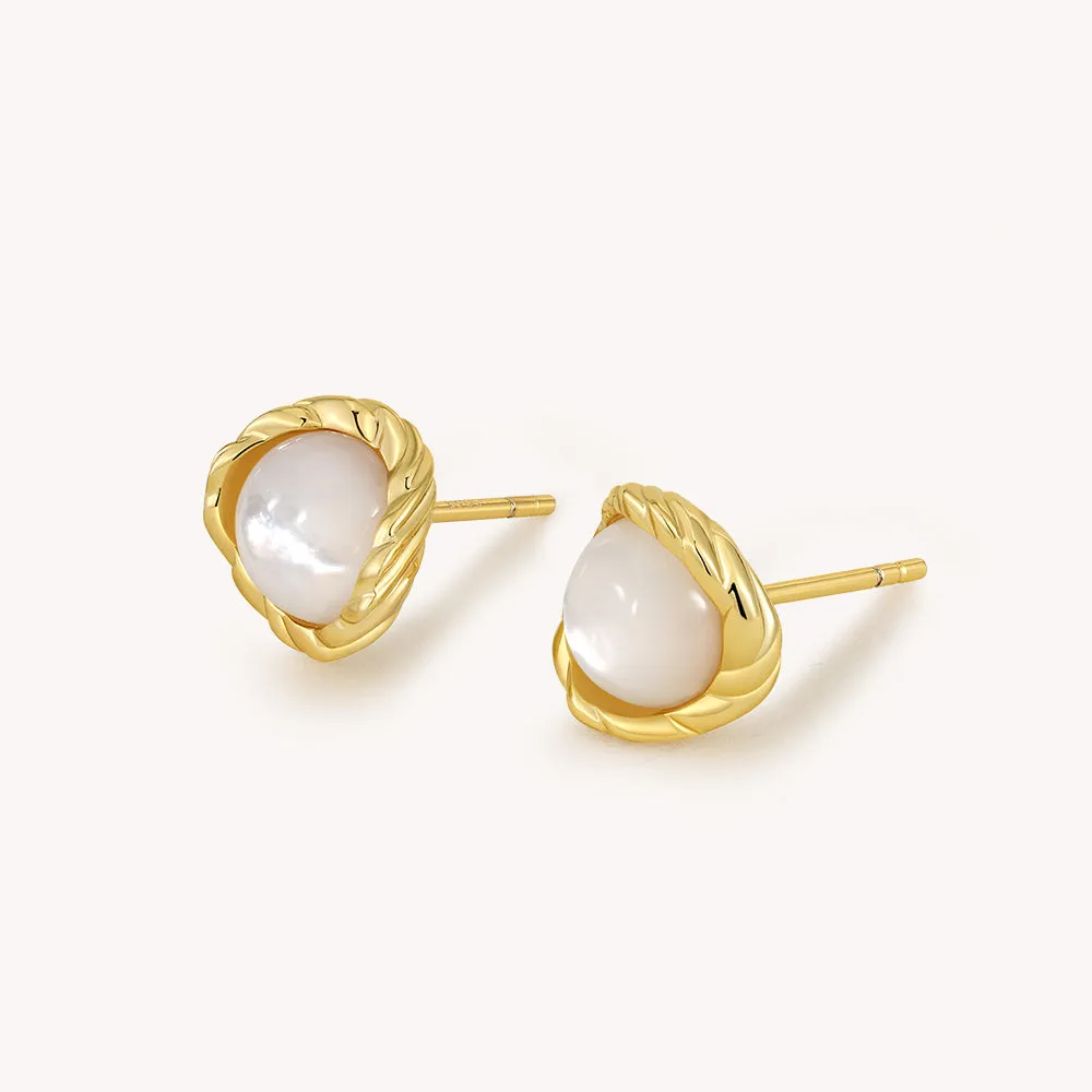 Crafted Moonlight Stud Earrings