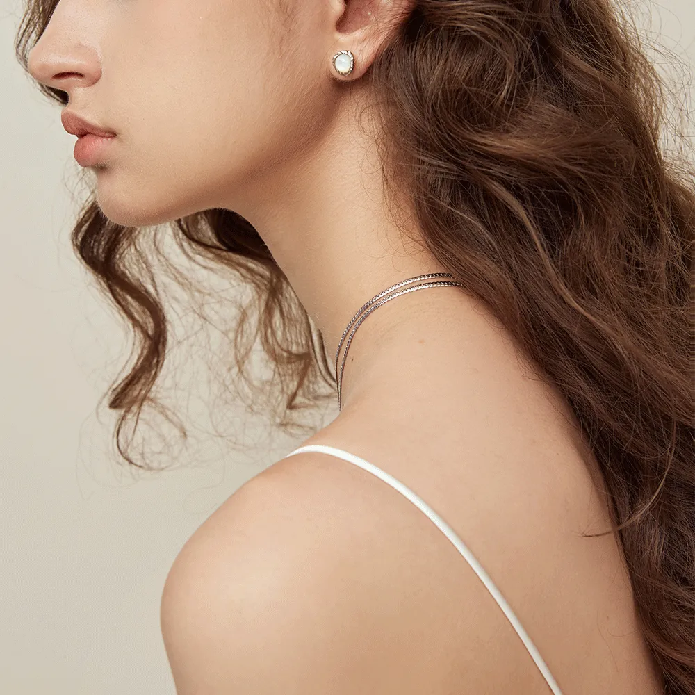Crafted Moonlight Stud Earrings