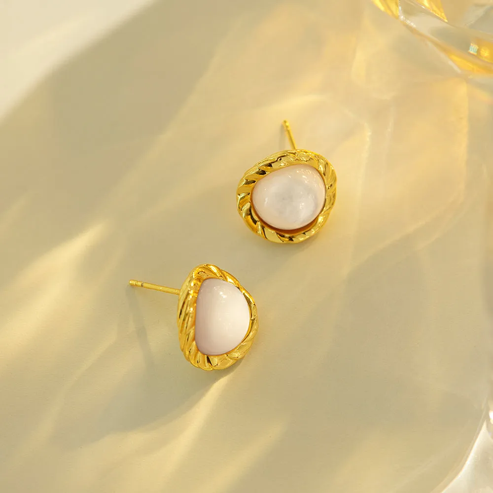 Crafted Moonlight Stud Earrings