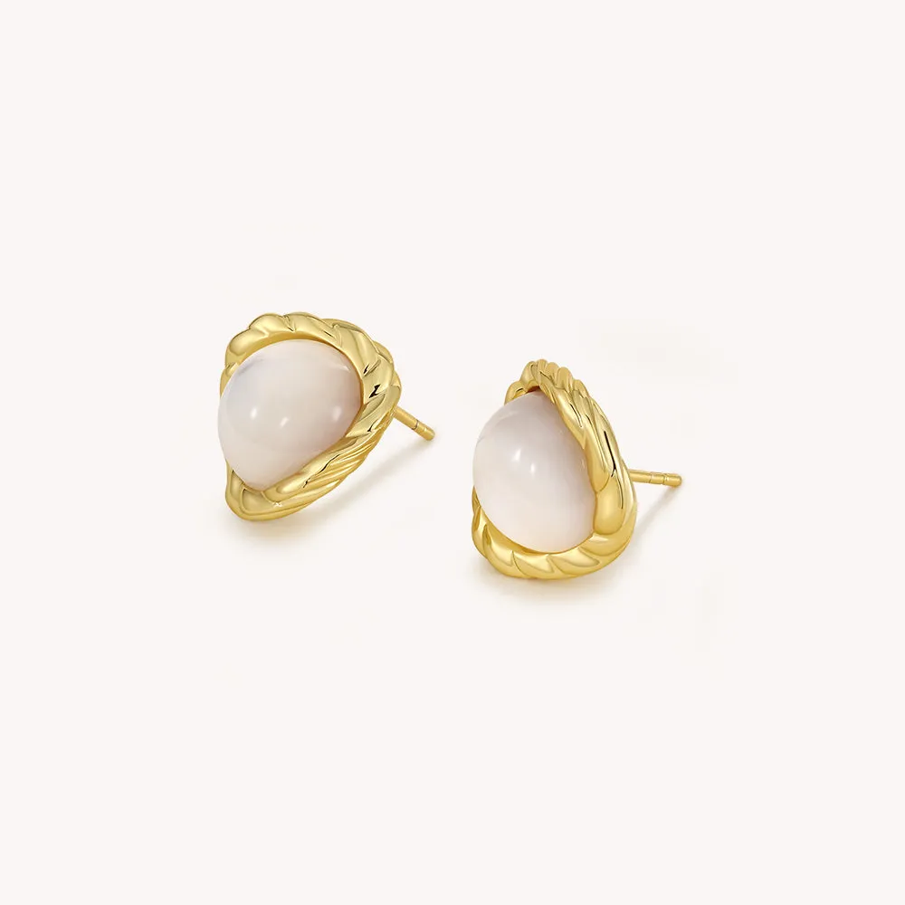 Crafted Moonlight Stud Earrings