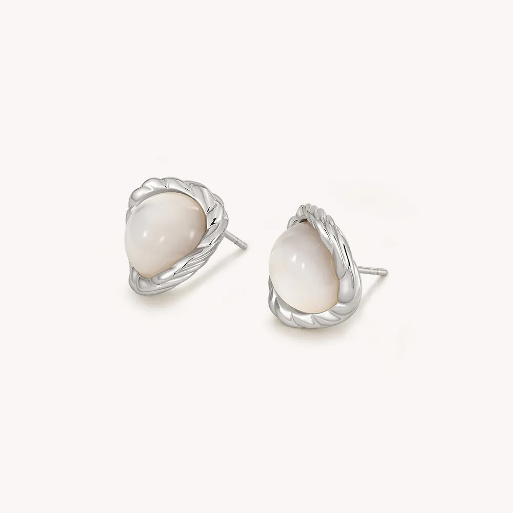 Crafted Moonlight Stud Earrings