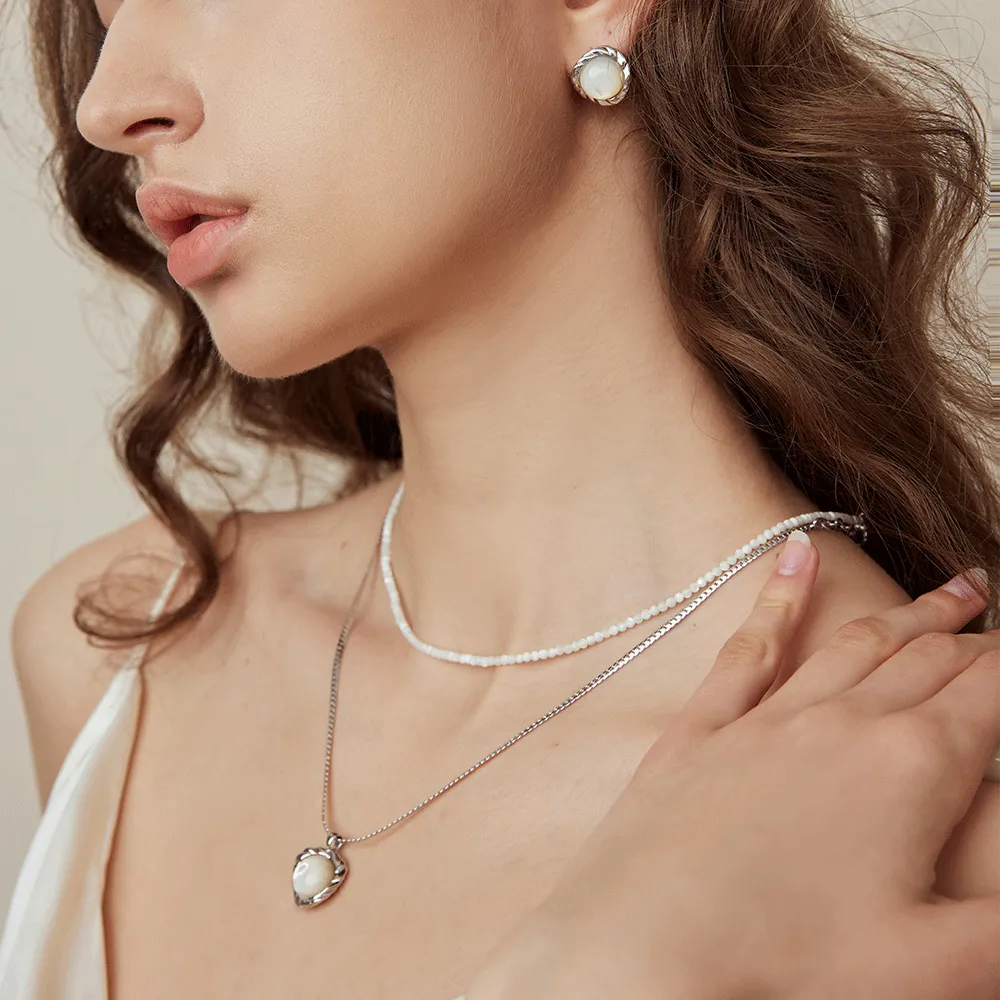 Crafted Moonlight Stud Earrings
