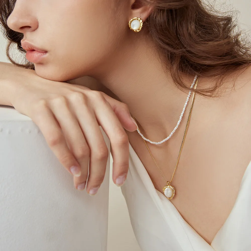 Crafted Moonlight Stud Earrings