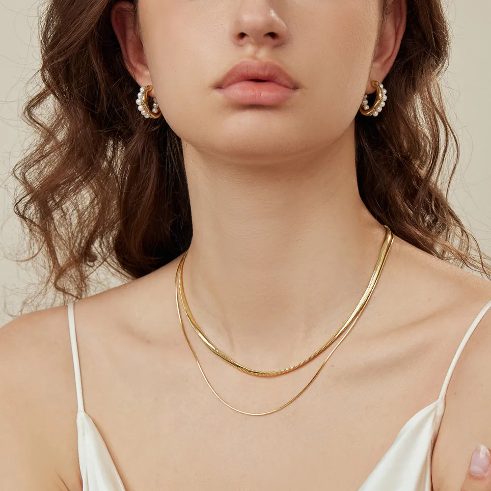 Crafted Pavé Pearl Huggie Earrings