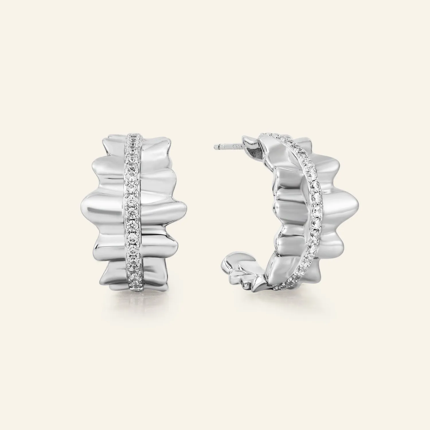 Crafted Pleated Hoop Earrings