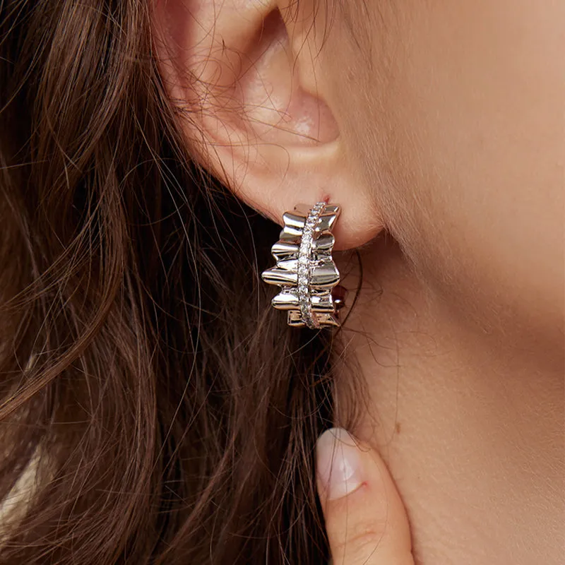 Crafted Pleated Hoop Earrings