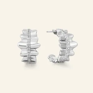 Crafted Pleated Hoop Earrings