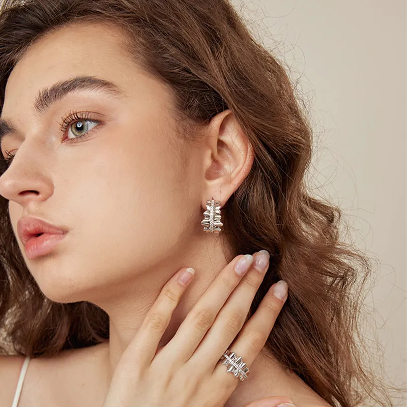 Crafted Pleated Hoop Earrings