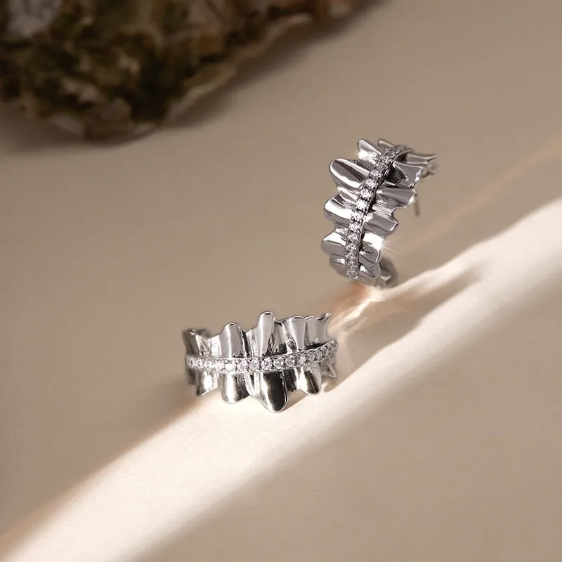 Crafted Pleated Hoop Earrings
