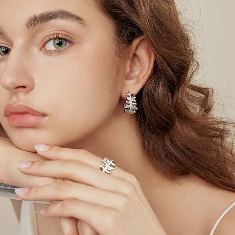 Crafted Pleated Hoop Earrings