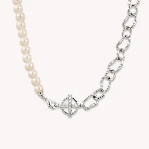 Crafted Shell Pearl Chain Necklace