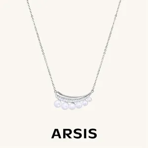 Crafted Smile Necklace in Pearl
