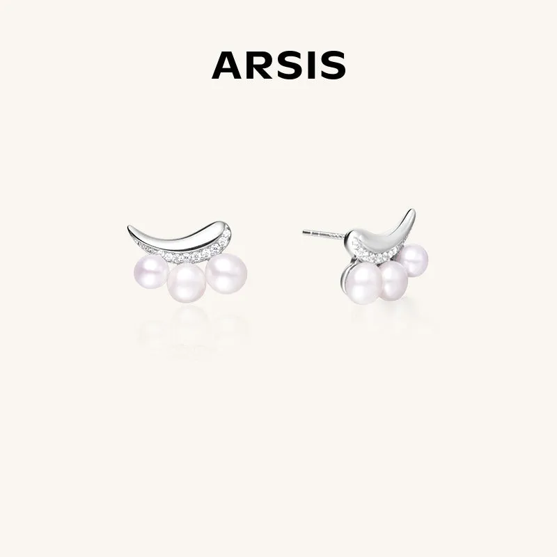 Crafted Smile Studs with Pearl
