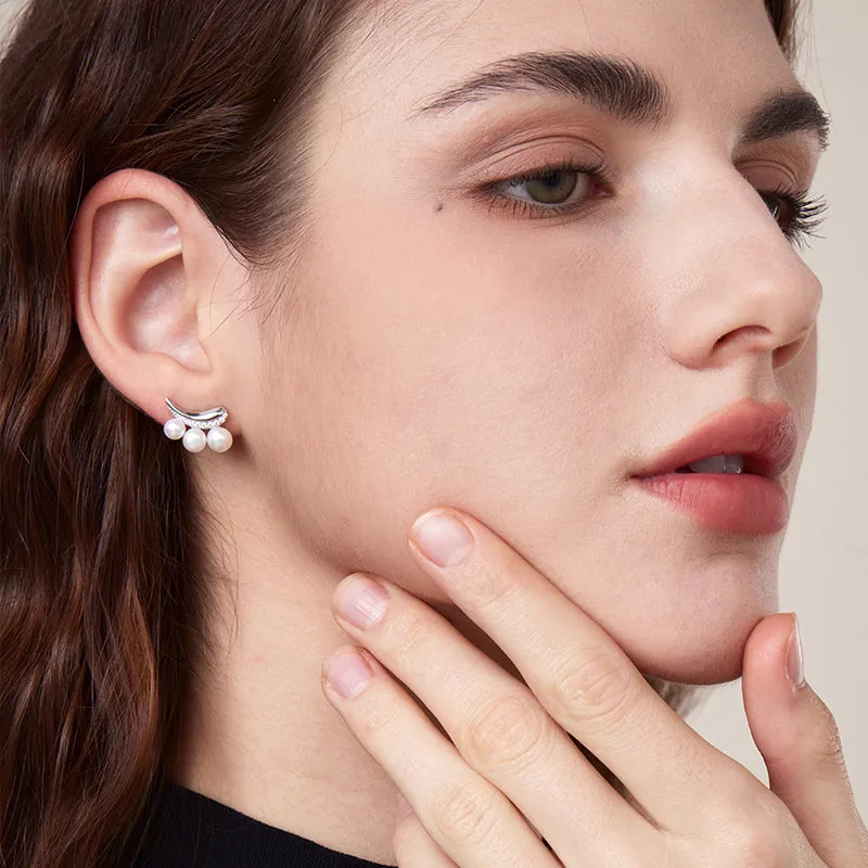 Crafted Smile Studs with Pearl