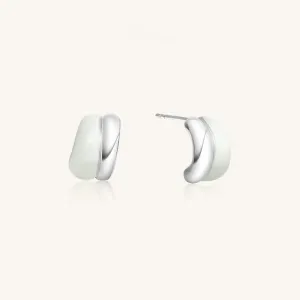 Crafted Two-Tone Semi-Hoop Earrings