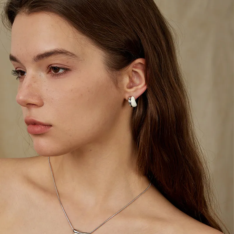 Crafted Two-Tone Semi-Hoop Earrings