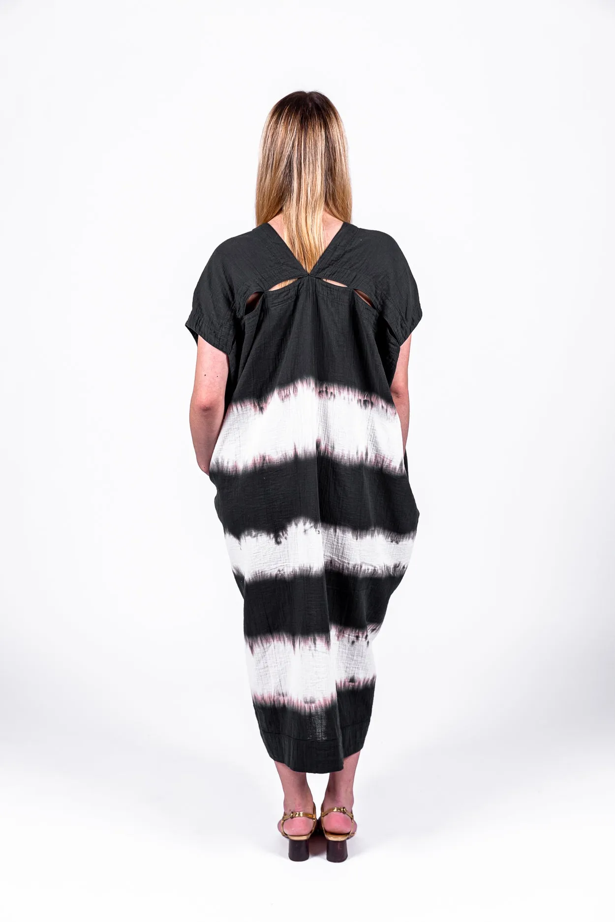 Crescent dress in Navy Shibori