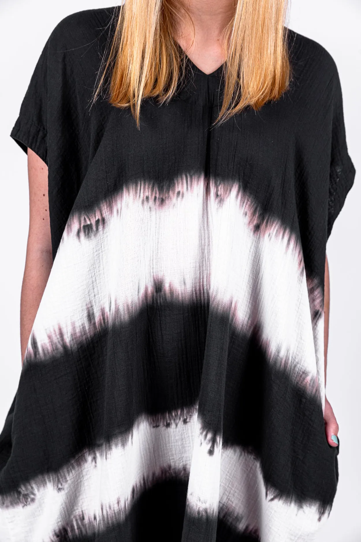Crescent dress in Navy Shibori