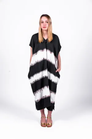 Crescent dress in Navy Shibori