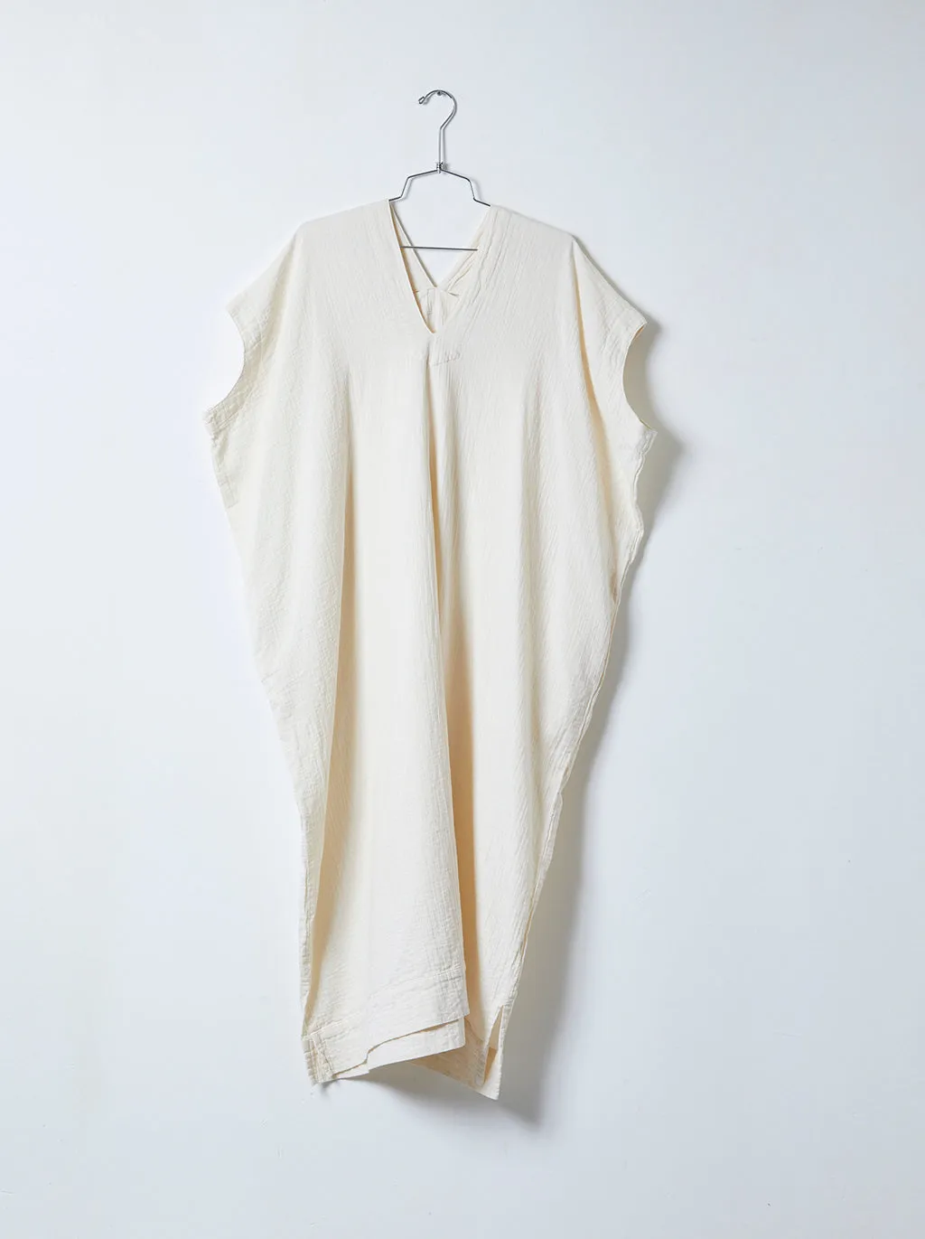 Crescent Dress Long in Crinkled Cotton, Core Colors