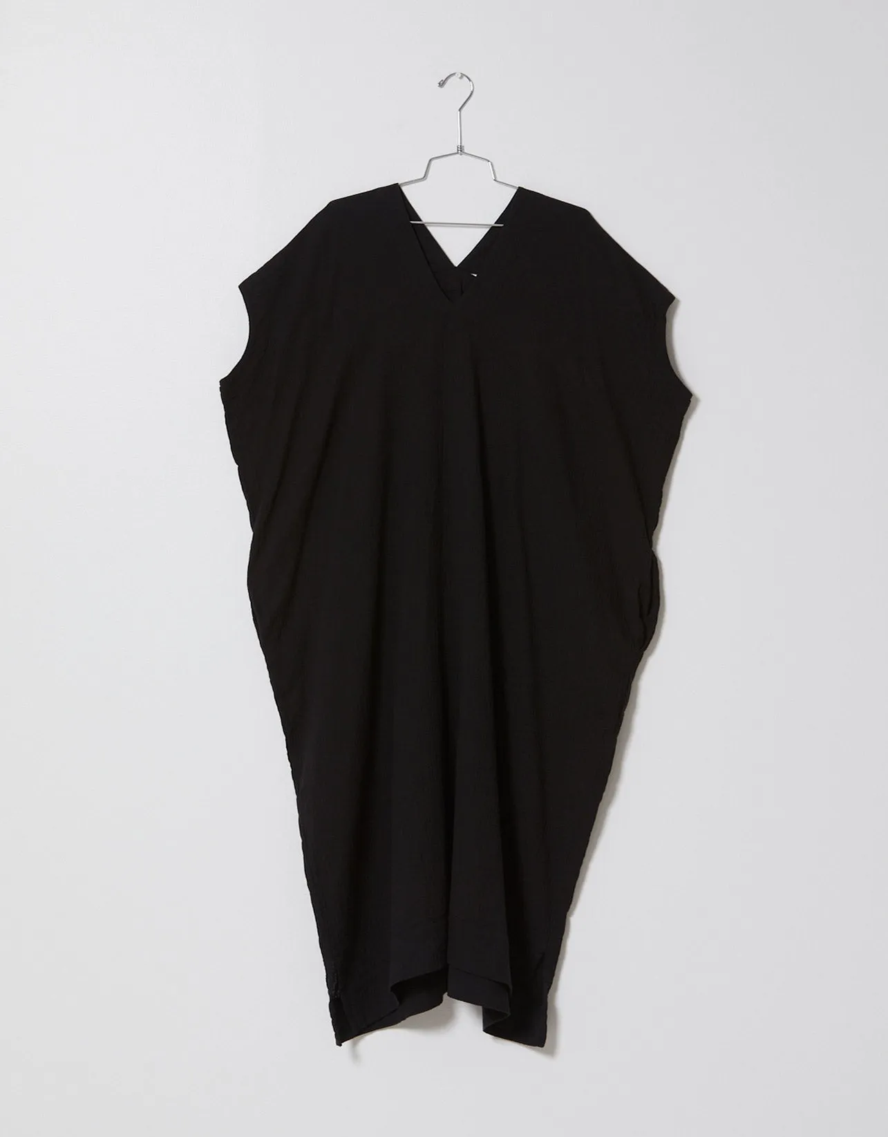 Crescent Dress Long in Crinkled Cotton, Core Colors