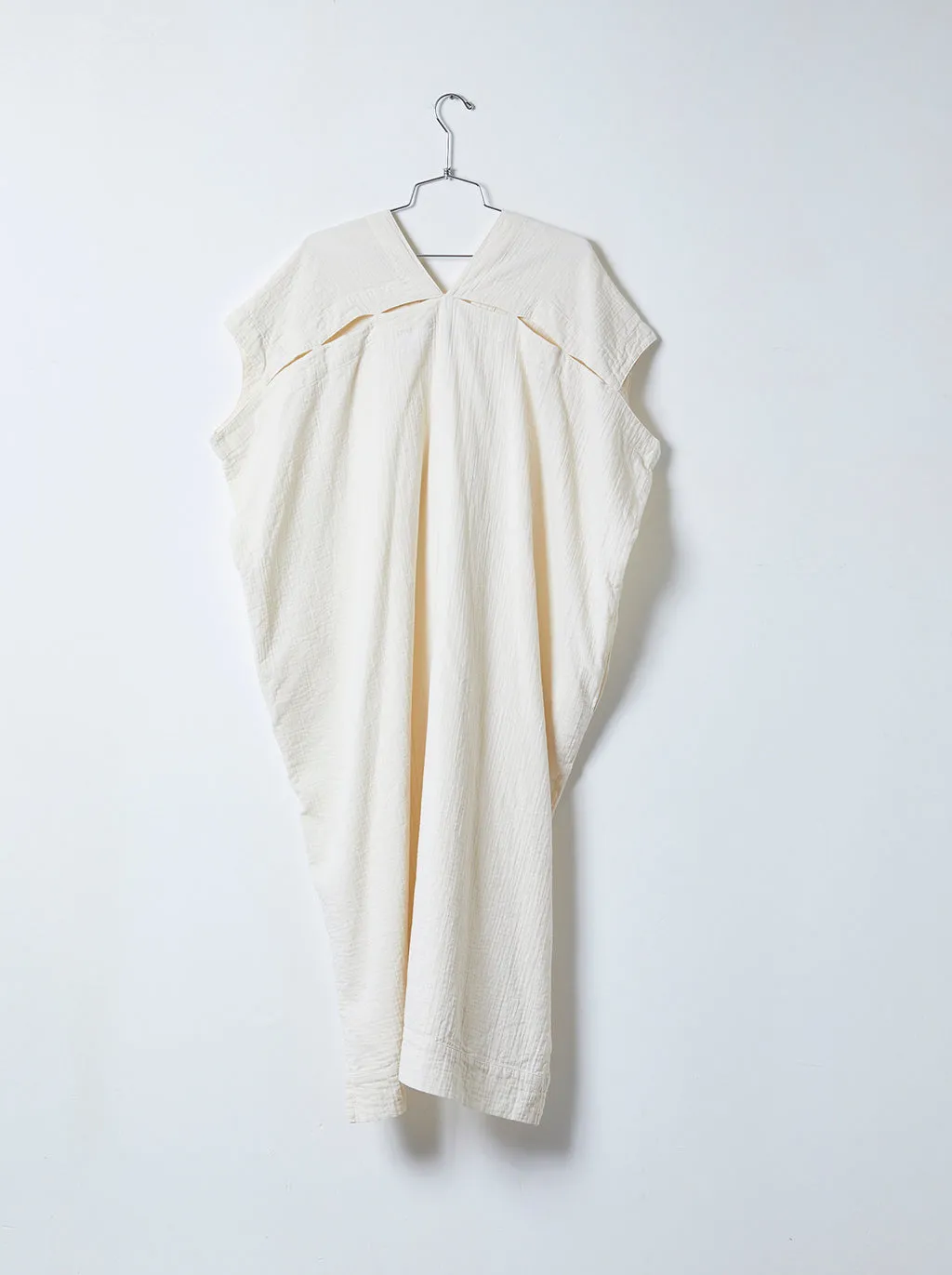 Crescent Dress Long in Crinkled Cotton, Core Colors