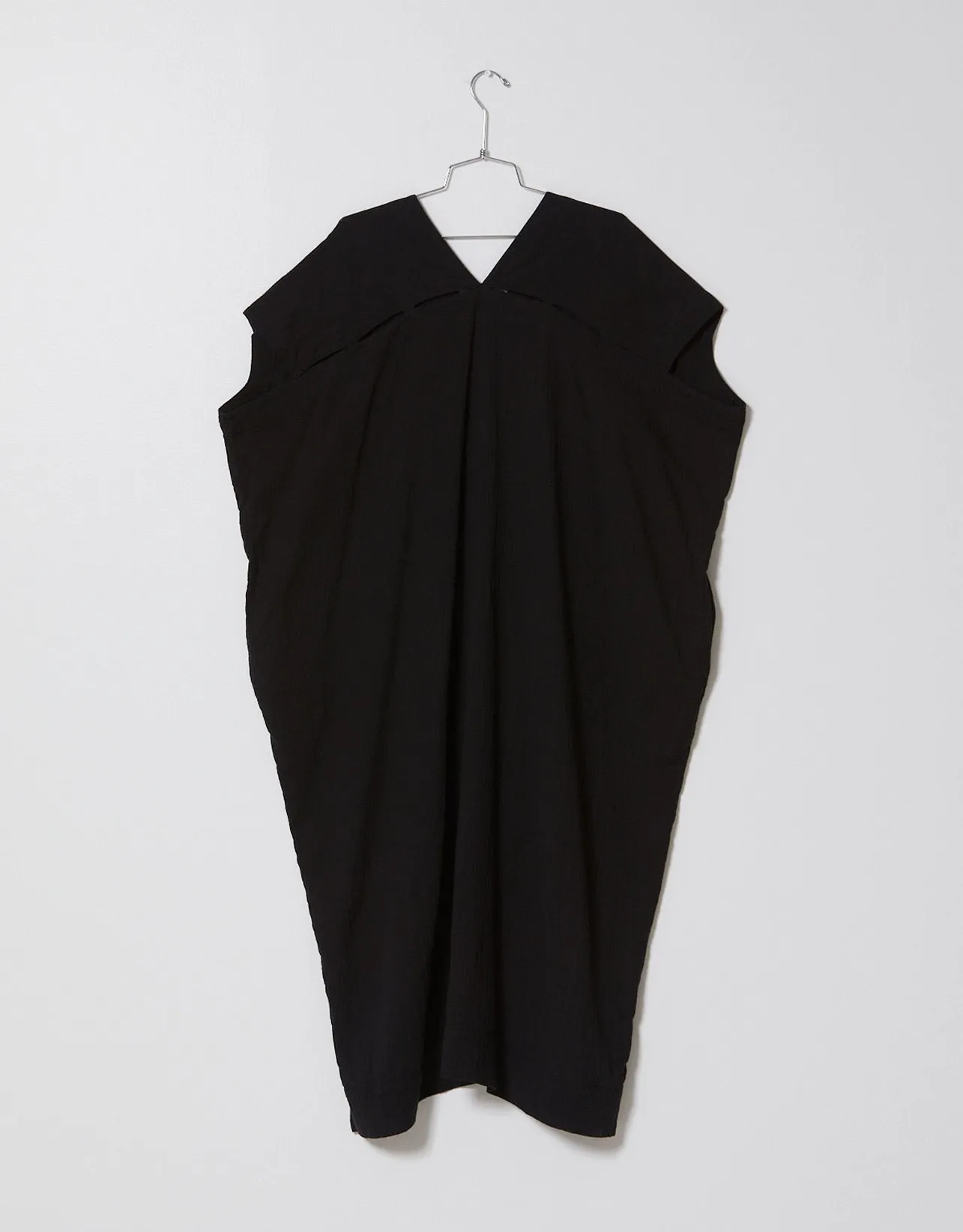 Crescent Dress Long in Crinkled Cotton, Core Colors
