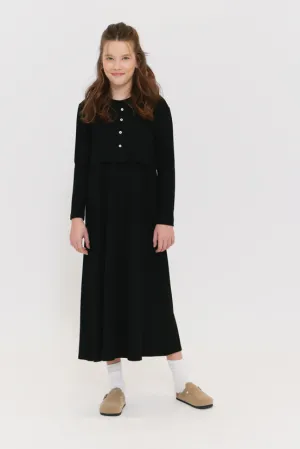 Crew Kids Black Maxi Rib Set