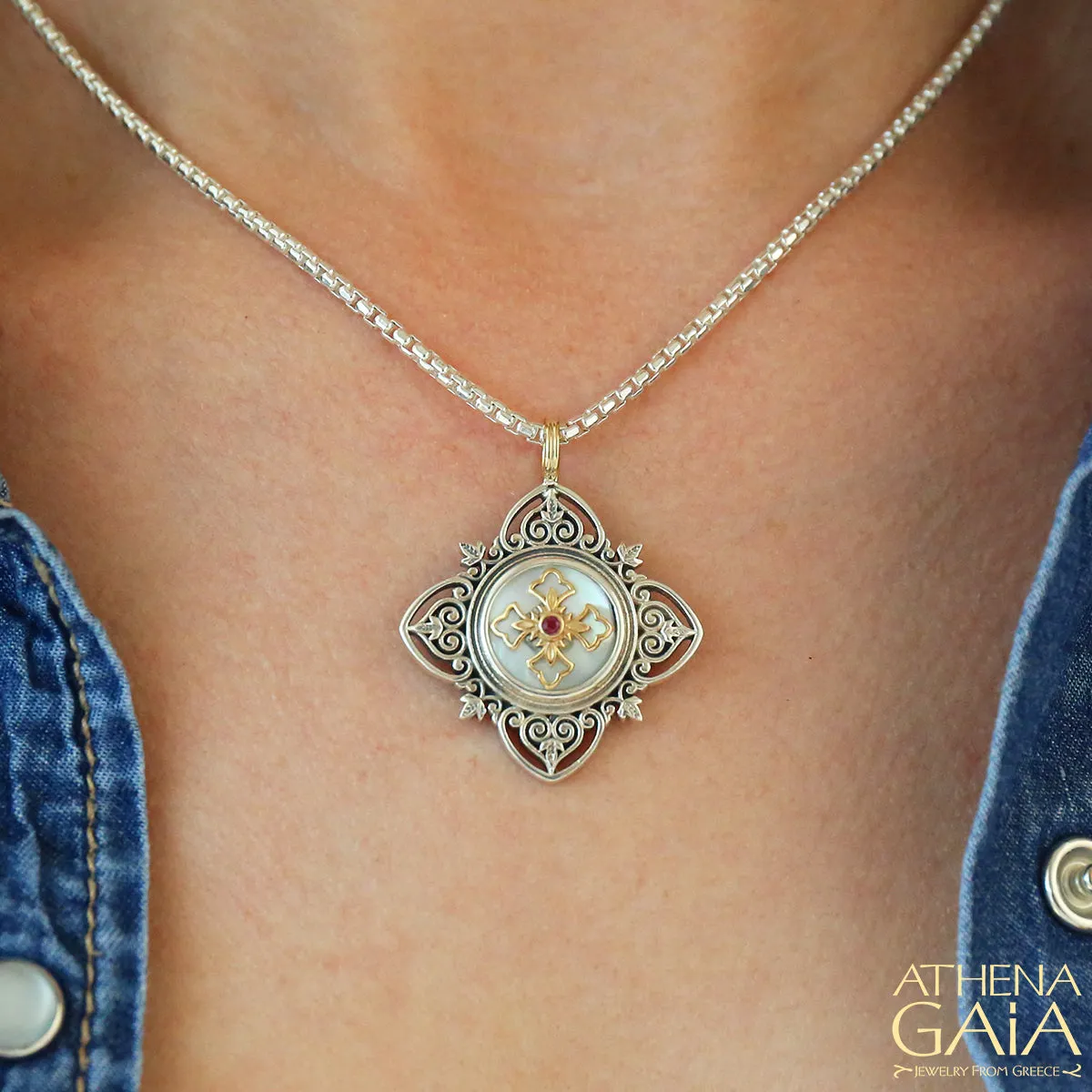 Cross in Cross Filigree Faith Pendant