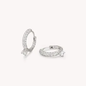 Cubic Zirconia Glacier Huggie Earrings