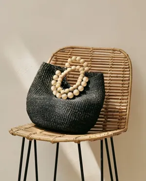 Cuebe Beaded Handbag in Black